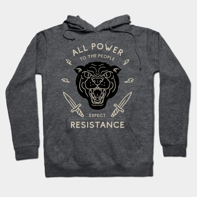 Black Panther Party - All Power to the People - Expect Resistance | Black Owned BLM Black Lives Matter| Black Panthers | Original Art Pillowcase | Tattoo Style Logo | Design for Dark Tees Hoodie by anycolordesigns